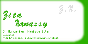 zita nanassy business card