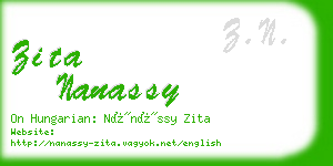 zita nanassy business card